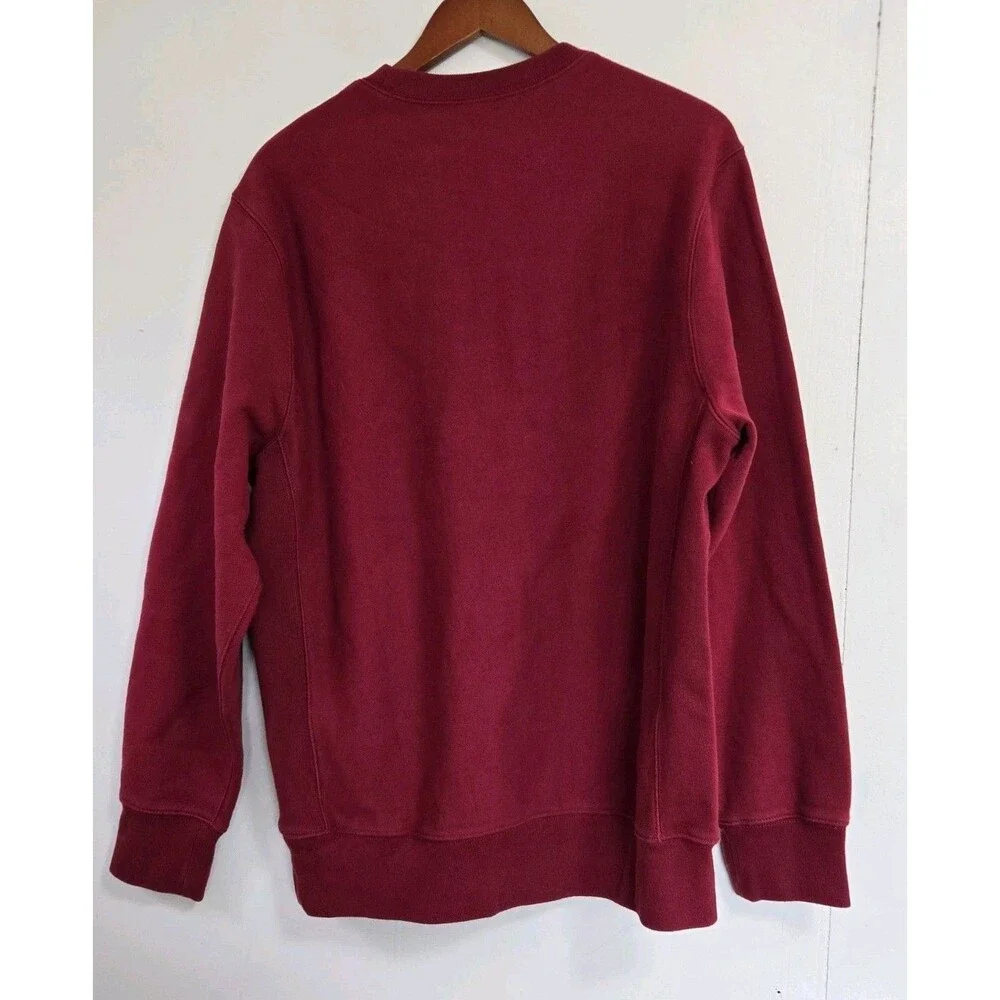 Vintage J Crew Sweatshirt Mens Large Red Sportswear Crewneck Blank Pullover
